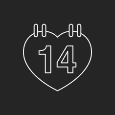 valentine's day calendar line icon N10