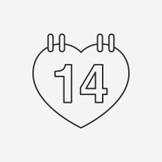 valentine's day calendar line icon N12