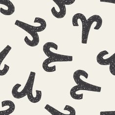 aries Constellation doodle seamless pattern background