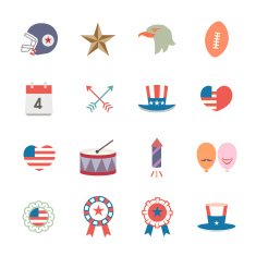 Flat icon america concept independence day Vector sign symbol