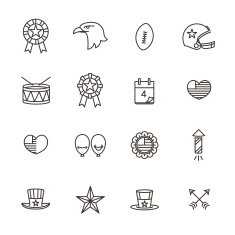 Thin icon america concept independence day Vector sign symbol