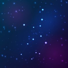 Virgo vector Zodiac sign bright stars in cosmos