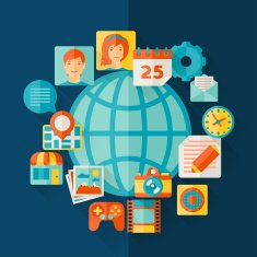 Social media concept illustration in flat design style