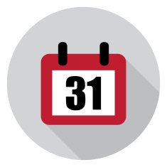 31 calendar days flat vector illustration