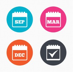 Calendar icons September March December N5