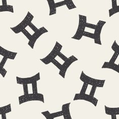 Gemini Constellation doodle seamless pattern background