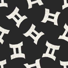 Gemini Constellation doodle seamless pattern background N2