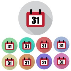 31 calendar days flat set vector illustration N2