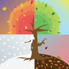 Tree four Seasons icon great for any use Vector EPS10