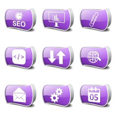 SEO Internet Sign Violet Vector Button Icon Design Set 6 N3