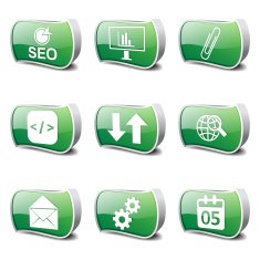 SEO Internet Sign Green Vector Button Icon Design Set 6 N3