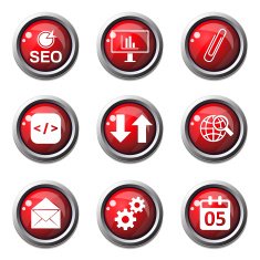 SEO Internet Sign Red Vector Button Icon Design Set 6 N3