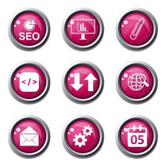 SEO Internet Sign Pink Vector Button Icon Design Set 6 N4