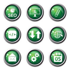 SEO Internet Sign Green Vector Button Icon Design Set 6 N4