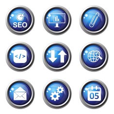 SEO Internet Sign Blue Vector Button Icon Design Set 6 N4