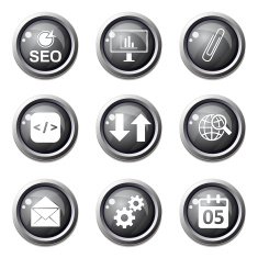 SEO Internet Sign Black Vector Button Icon Design Set 6 N4