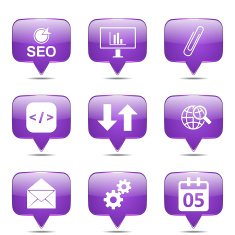 SEO Internet Sign Square Vector Violet Icon Design Set 6 N2