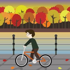 man ride a bike great for any use Vector EPS10