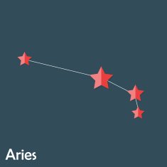 Aries Zodiac Sign of the Beautiful Bright Stars Vector Illustrat N3