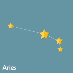 Aries Zodiac Sign of the Beautiful Bright Stars Vector Illustrat N4