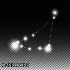 Capricorn Zodiac Sign of the Beautiful Bright Stars Vector Illus
