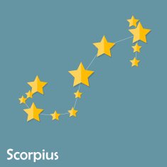 Scorpius Zodiac Sign of the Beautiful Bright Stars Vector Illust N2