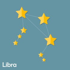 Libra Zodiac Sign of the Beautiful Bright Stars Vector Illustrat N3