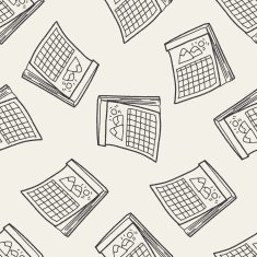 Calendar doodle seamless pattern background