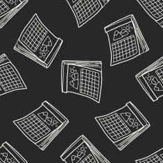 Calendar doodle seamless pattern background N2