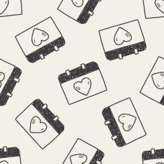 love day doodle seamless pattern background