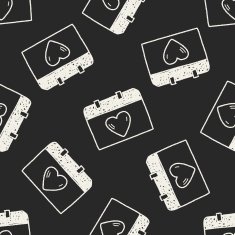 love day doodle seamless pattern background N2