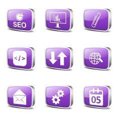 SEO Internet Sign Square Vector Violet Icon Design Set 6 N3