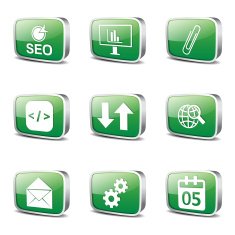 SEO Internet Sign Square Vector Green Icon Design Set 6 N3