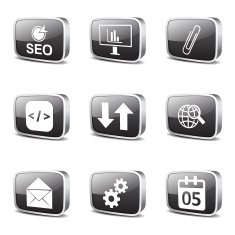 SEO Internet Sign Square Vector Black Icon Design Set 6 N3