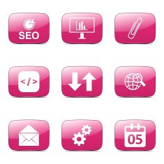 SEO Internet Sign Square Vector Pink Icon Design Set 6 N4