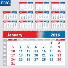 English Calendar 2016 N5