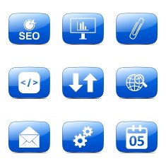 SEO Internet Sign Square Vector Blue Icon Design Set 6 N3