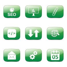 SEO Internet Sign Square Vector Green Icon Design Set 6 N4
