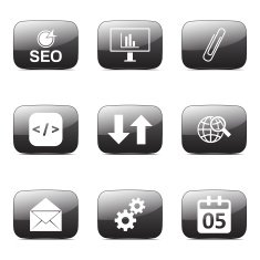 SEO Internet Sign Square Vector Black Icon Design Set 6 N4