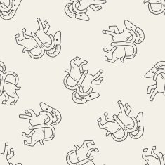 aries Constellation doodle seamless pattern background N3