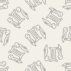 Gemini Constellation doodle seamless pattern background N3