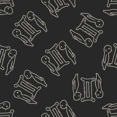 Gemini Constellation doodle seamless pattern background N4