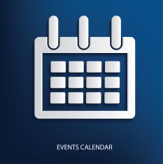 Event calendar design on blue background clean vector