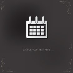 Calendar design on grunge black background vector