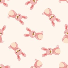 Chinese Zodiac rabbit cartoon seamless pattern background