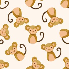 Chinese Zodiac monkey cartoon seamless pattern background