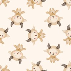 Constellation Aries cartoon seamless pattern background