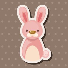 Chinese Zodiac rabbit theme elements N4