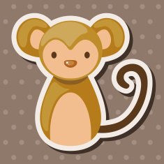 Chinese Zodiac monkey theme elements N4