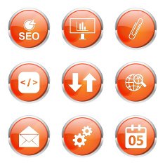 SEO Internet Sign Orange Vector Button Icon Design Set 6 N4